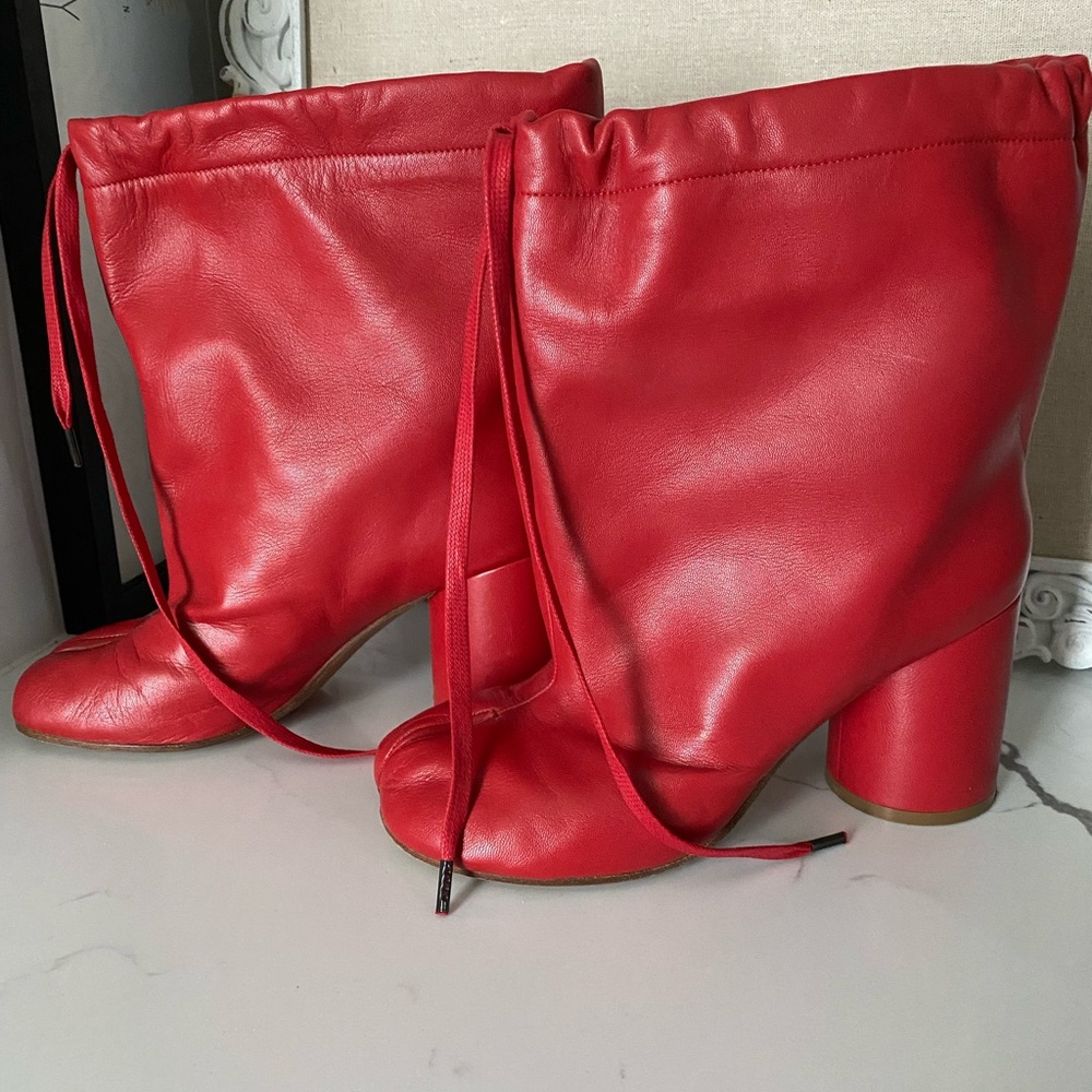 Maison Margiela MM6 Red Leather Boots